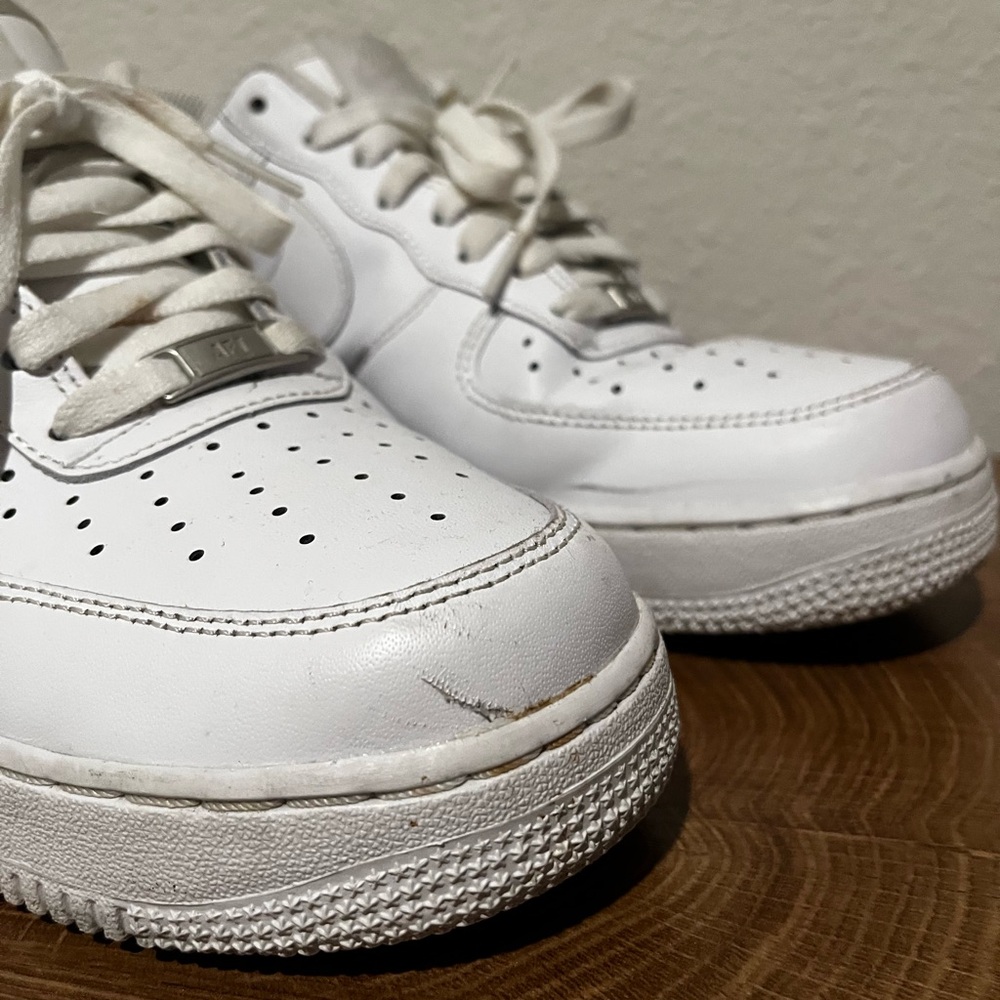 White/White Nike Air Force 1, size 10 - Picture 3 of 8